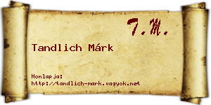 Tandlich Márk névjegykártya
